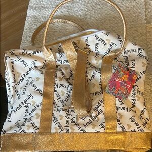 Gold and White Women's Bag